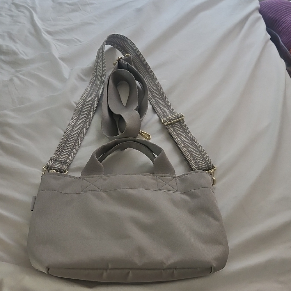 Canvelle Small Crossbody Tote, Gray, EUC